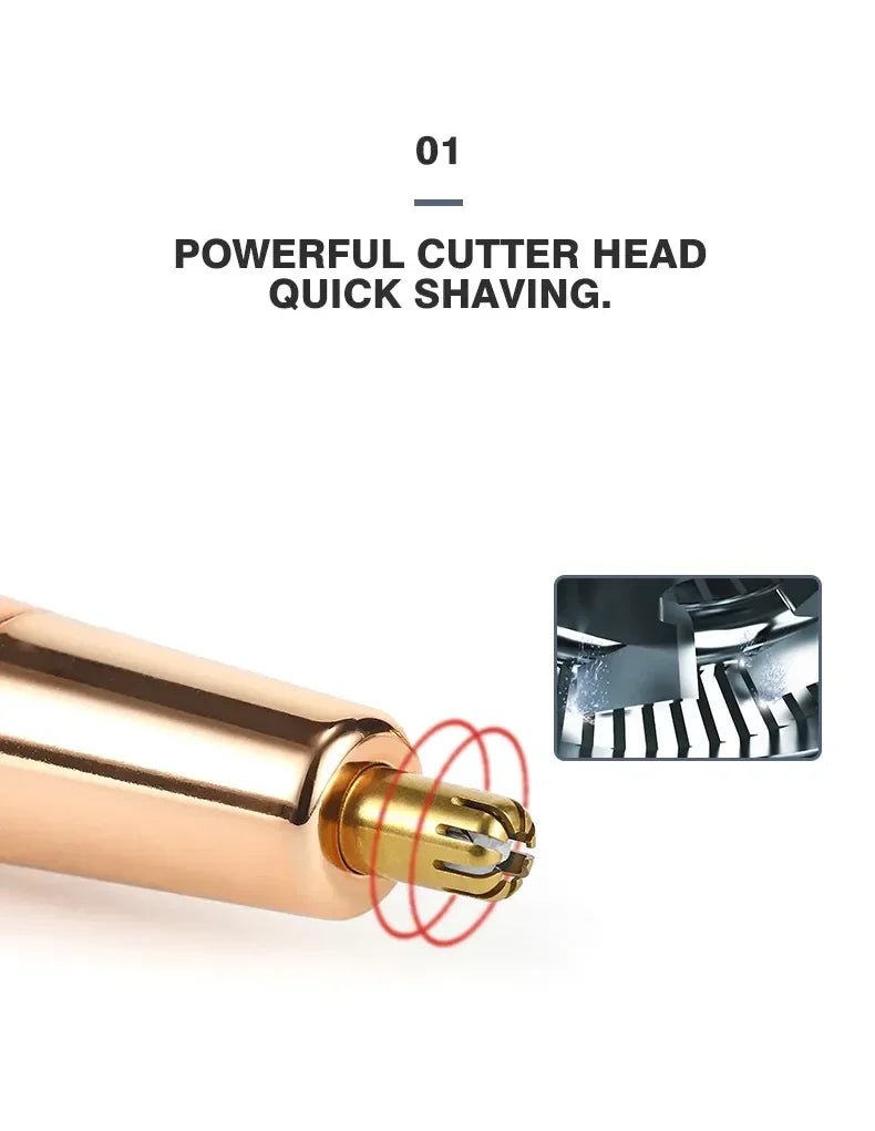 4 In 1 Lipstick Shaver Painless Mini Hair Removal Shaver Electric Nose Hair Epilator Face Armpit Hair Remover Eyebrow Trimmer - TRENSET