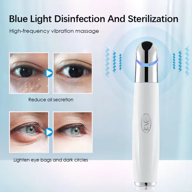 5 In 1 Eye Beauty Device Facial Massager Led Red Light Therapy Wand for Relax Eye Dark Circles Eye Bags Puffiness Skincare Tool - TRENSET
