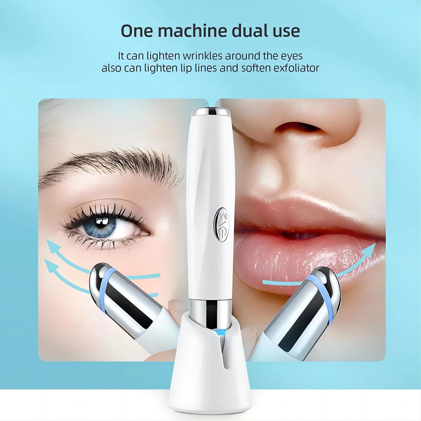 5 In 1 Eye Beauty Device Facial Massager Led Red Light Therapy Wand for Relax Eye Dark Circles Eye Bags Puffiness Skincare Tool - TRENSET