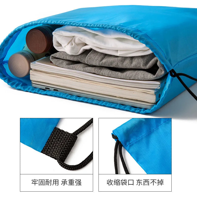 Stitch Disney Waterproof Drawstring Bag Letter A-Z Cartoon Shoes Underwear Travel Sport Bags Nylon Clothes Packing Backpack Gift