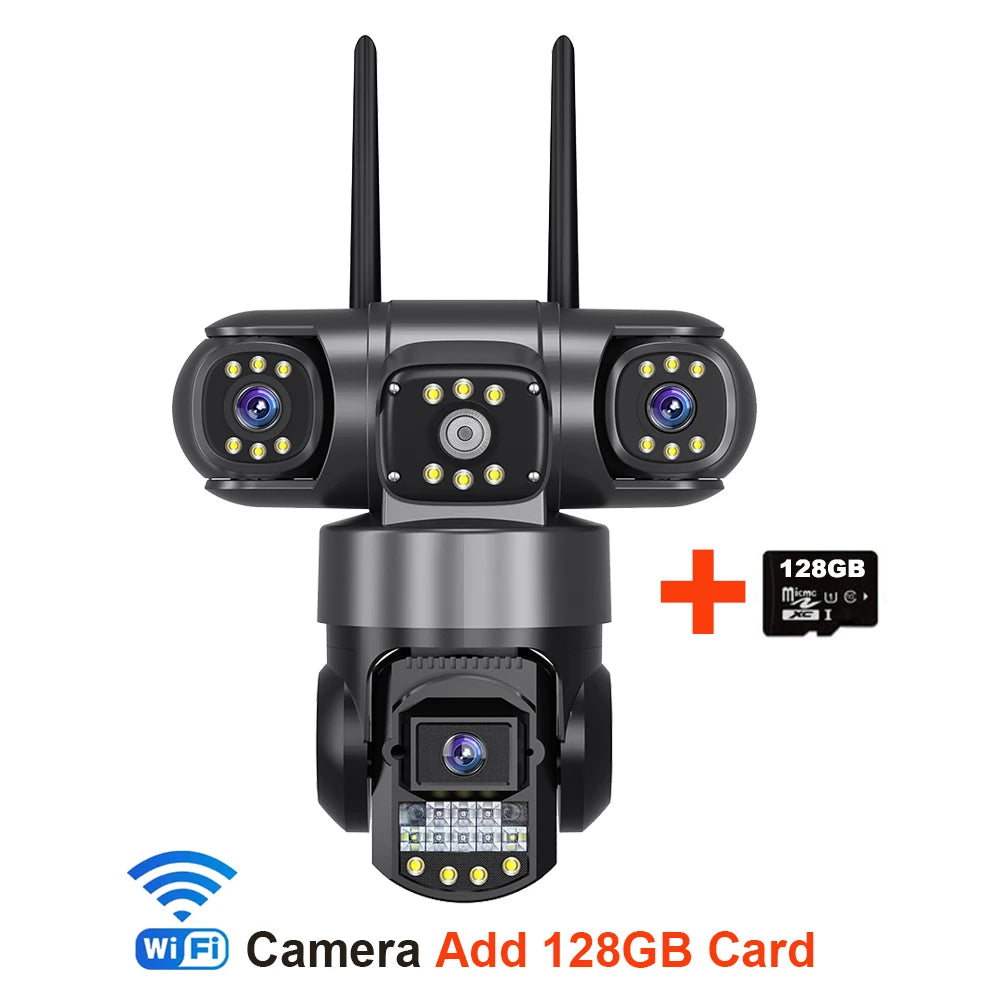 V380 Pro WiFi-IP-Kamera für den Außenbereich, 12 MP, 6K, dreifache Linsen, dreifache Bildschirme, Sicherheitsvideomonitor, Nachtsicht, wasserdichte CCTV-Kameras