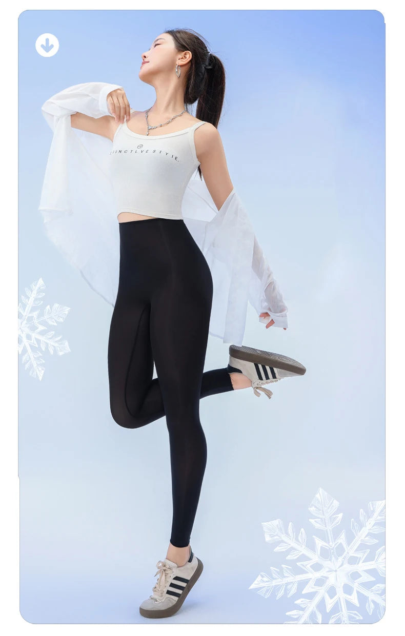 BIVIGAOS Sommer-Leggings mit ultradünner Haut und Sonnenschutz für Damen, hochelastisch, transparent, Gesichtsmaske, Unterwäsche, eng anliegend, sexy Sport-Leggings
