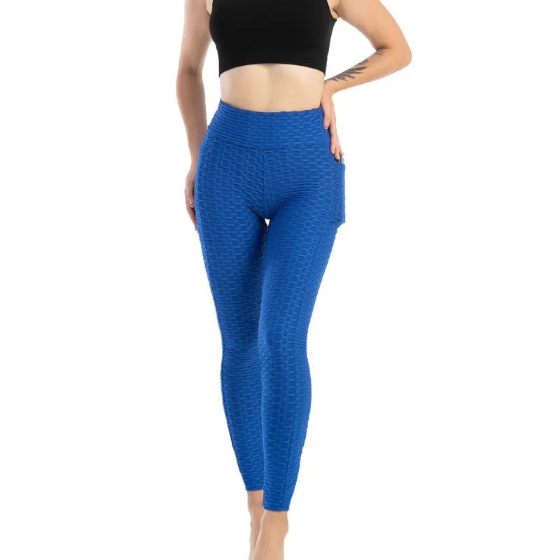 Frauen Mode Tasche Blase Hosen Stretchy Schlank Leggings Gym Laufen Radfahren Fitness Hosen Hohe Taille Hip Lift Leggings Weibliche