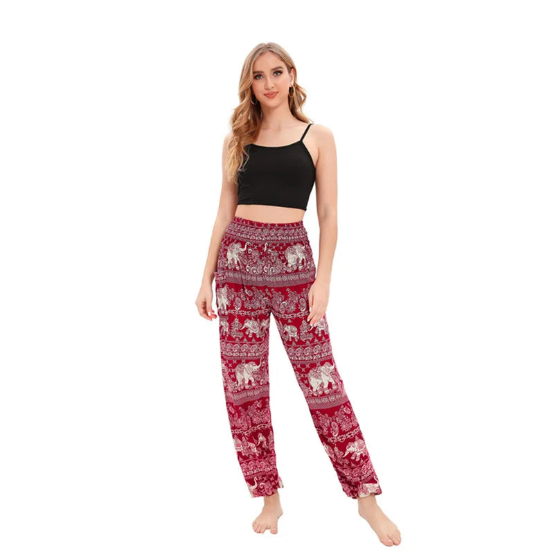 Yoga Hosen Frauen Hippie Harem Gedruckt Leggings Boho Hohe Taille Pantalone De Mujer Cintura Alta Calca Feminina Strand