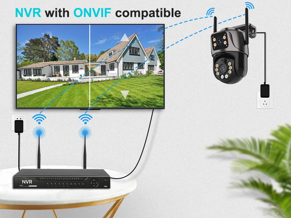 4K 8MP HD Wifi PTZ-Kamera für den Außenbereich, 4MP, Doppelobjektiv, Doppelbildschirm, AI-Auto-Tracking, IP-Kamera, CCTV, Audio-Videoüberwachung, P2P, iCSee