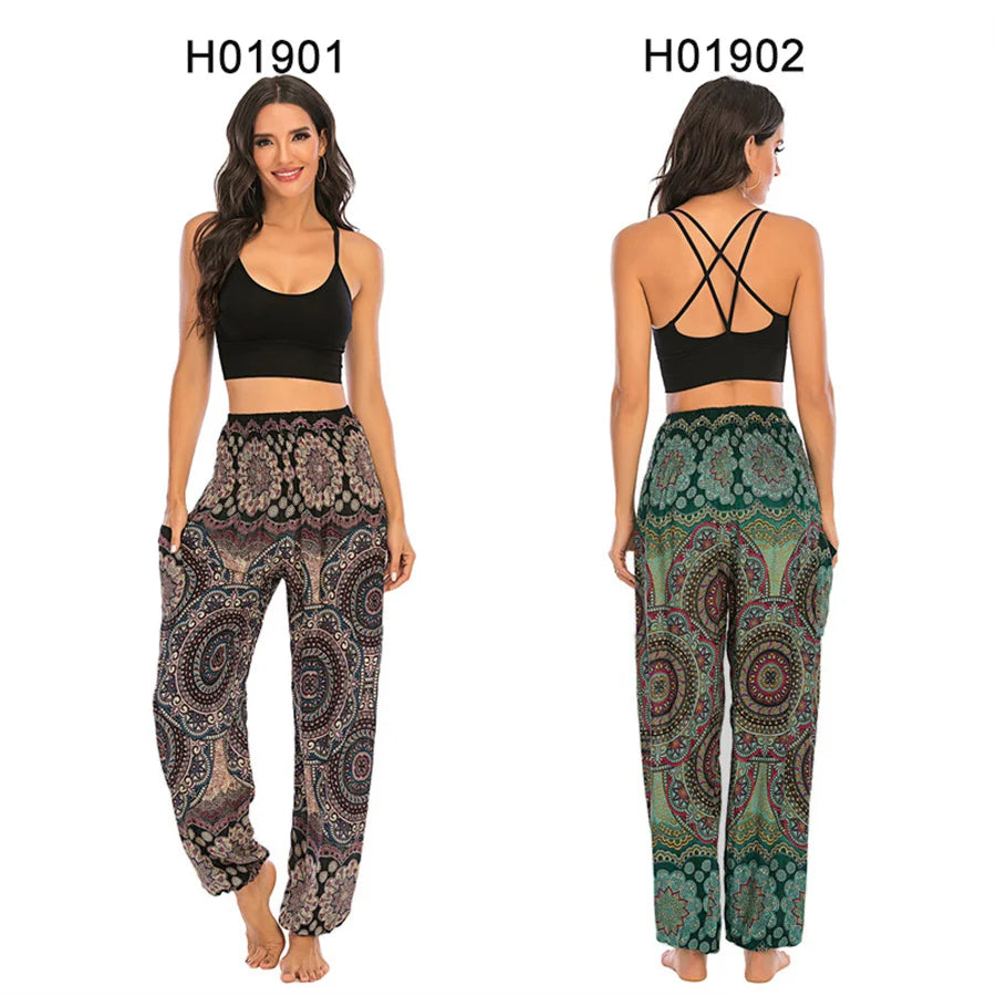 Yoga Hosen Frauen Hippie Harem Gedruckt Leggings Boho Hohe Taille Pantalone De Mujer Cintura Alta Calca Feminina Strand