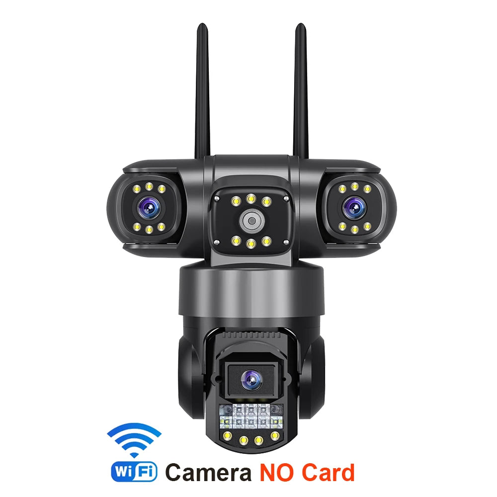V380 Pro WiFi-IP-Kamera für den Außenbereich, 12 MP, 6K, dreifache Linsen, dreifache Bildschirme, Sicherheitsvideomonitor, Nachtsicht, wasserdichte CCTV-Kameras