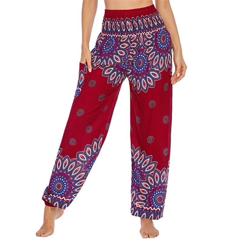 Yoga Hosen Frauen Hippie Harem Gedruckt Leggings Boho Hohe Taille Pantalone De Mujer Cintura Alta Calca Feminina Strand