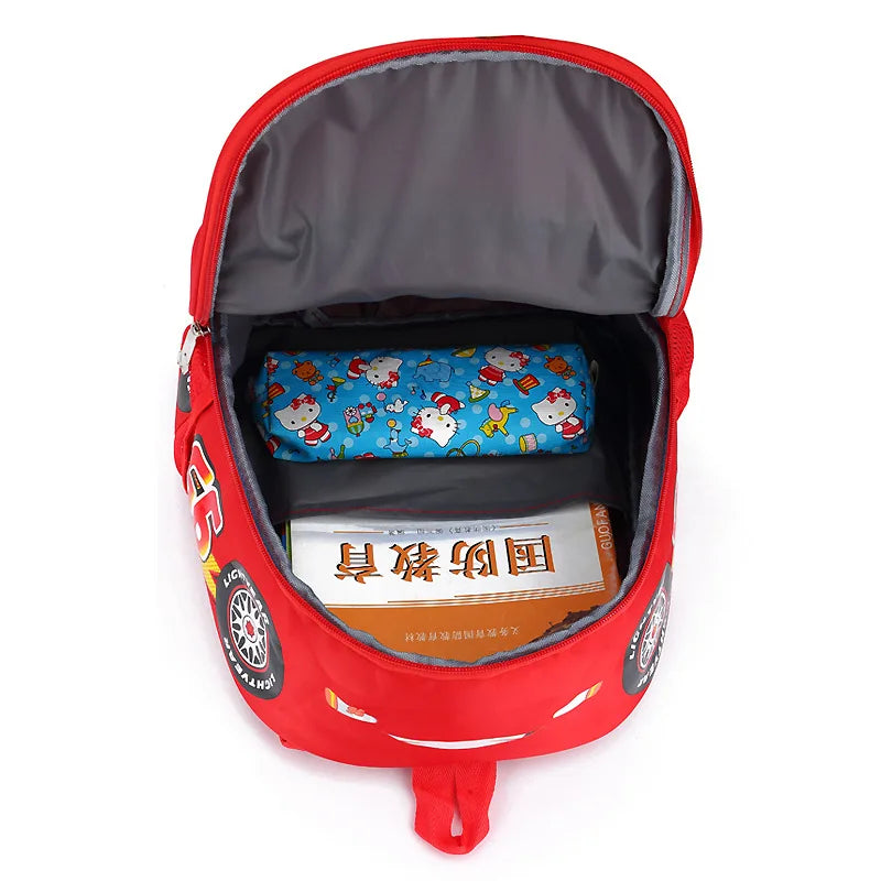 Disney Cars Lightning McQueen 95 Flame Backpack for child Water Resistant School Bag Adjustable Strap Multi-Color Cartoon Gift