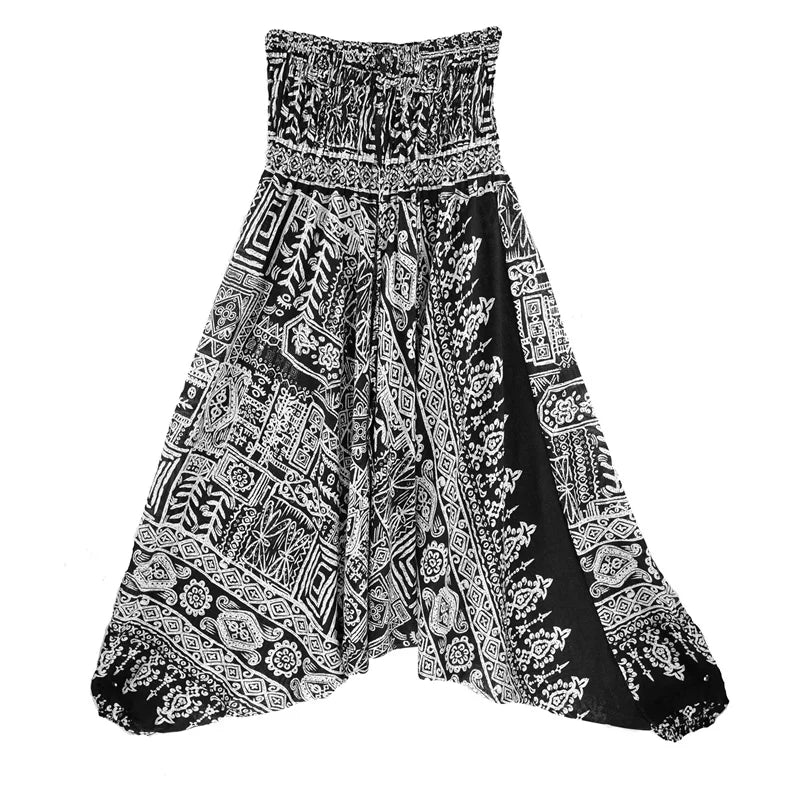 Bohemian Hosen Frauen Pantalones Mujer Hippie Hohe Taille Rayon Harem Baggy Boho Yoga Strand Tragen Gießen Femme Calca Feminina Gedruckt