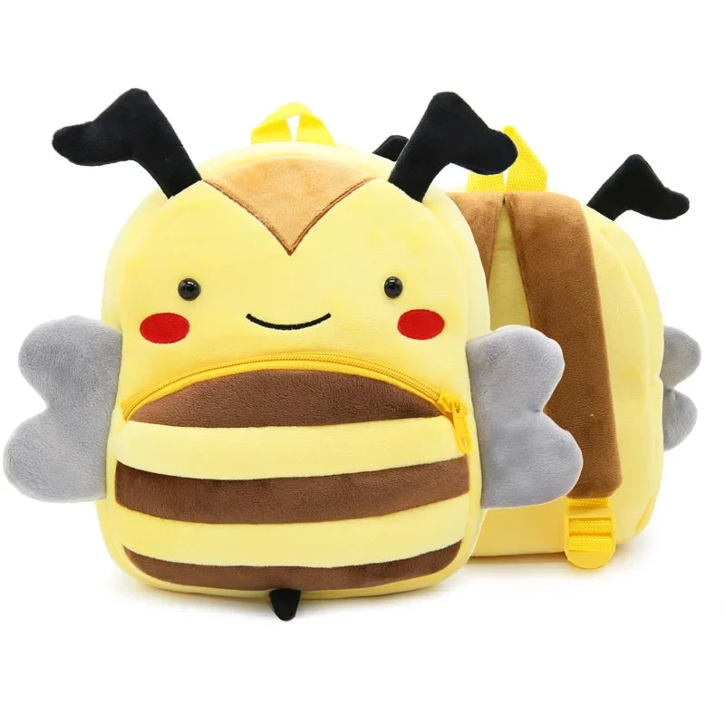 Cartoon Animal Kids Backpack Double Shoulder Plush Nursery Children Bag Customizable Printing Breathable Lightweight