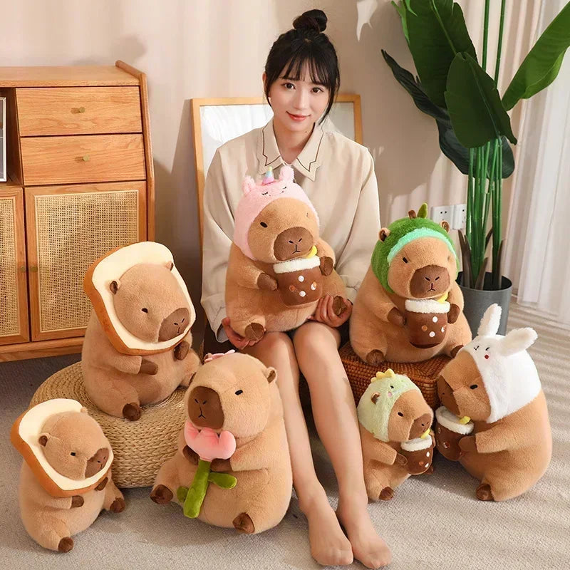 23CM Kawaii Anime Capybara Brot Plüsch Spielzeug Kreative Kuscheltiere Capybara Toast Puppe Mädchen Geburtstag Spielzeug Freundin Nettes Geschenk