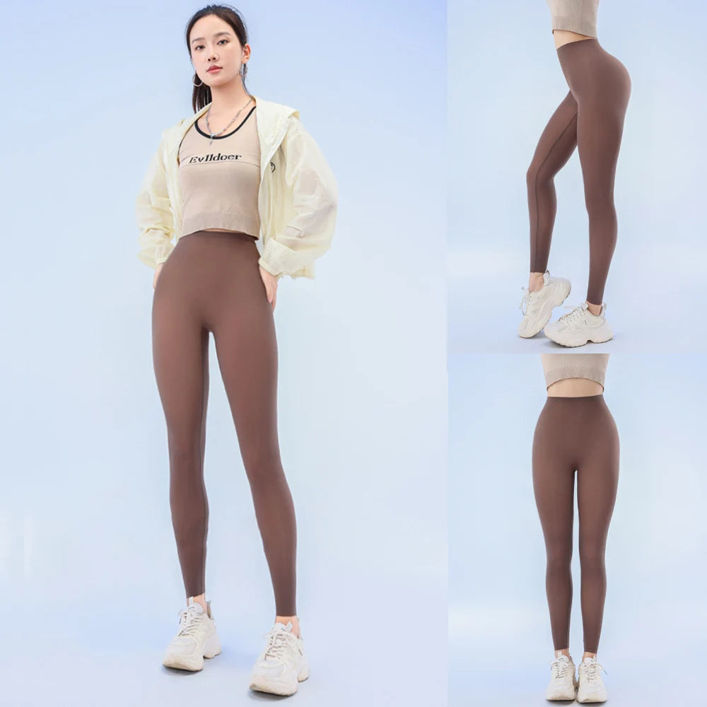 BIVIGAOS Sommer-Leggings mit ultradünner Haut und Sonnenschutz für Damen, hochelastisch, transparent, Gesichtsmaske, Unterwäsche, eng anliegend, sexy Sport-Leggings