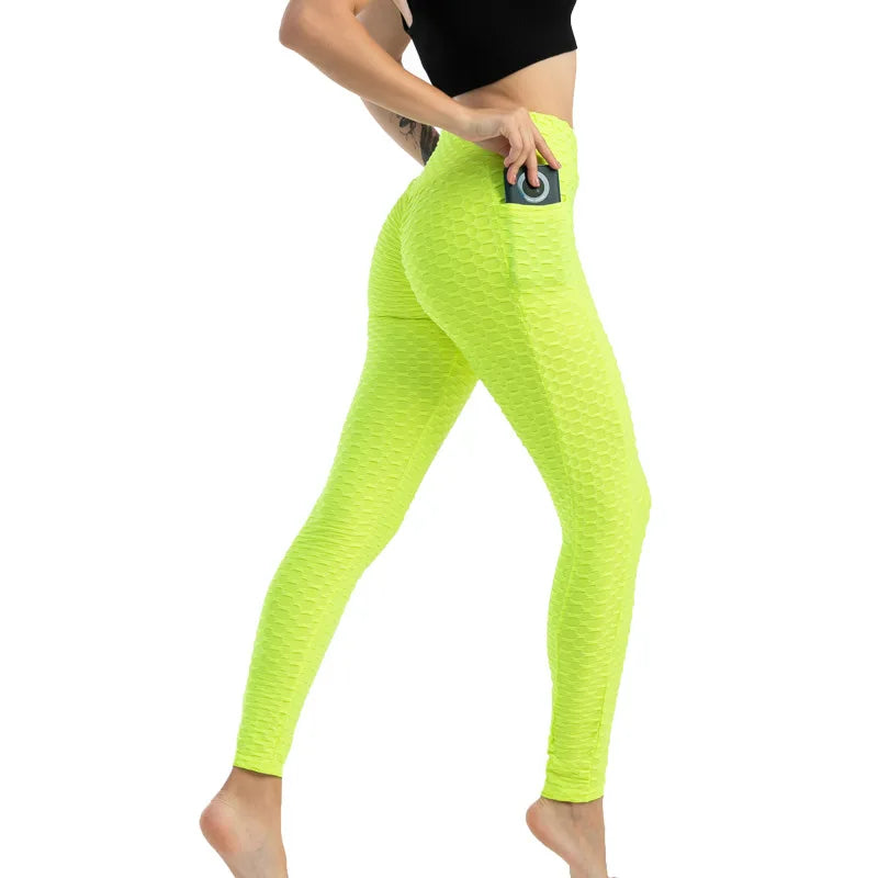 Frauen Mode Tasche Blase Hosen Stretchy Schlank Leggings Gym Laufen Radfahren Fitness Hosen Hohe Taille Hip Lift Leggings Weibliche