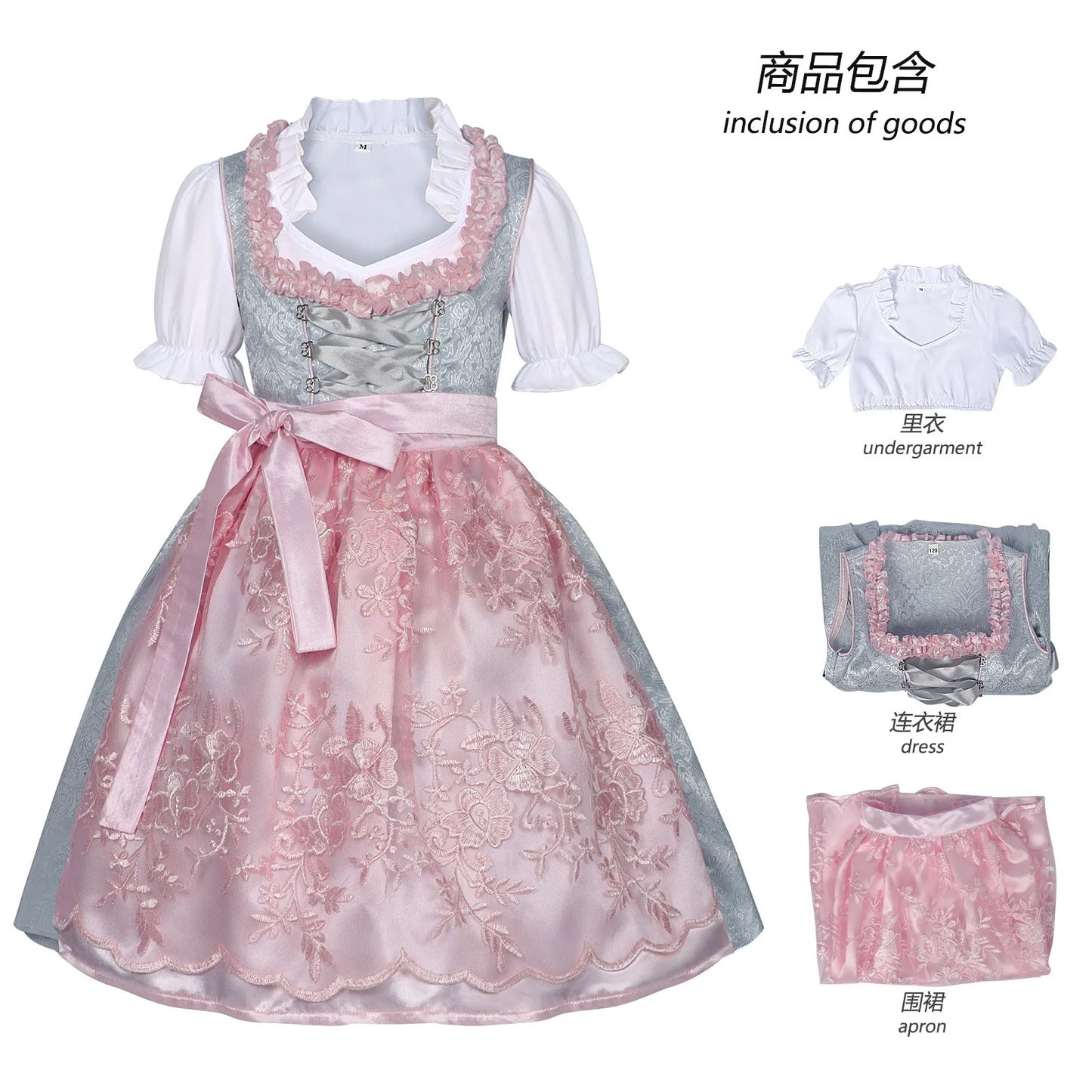 Neu 2025 Sommer Bayerische Oktoberfest Kostüme Dirndl Kleider Mädchen Spitze Kalte Schulter Kleid Bayerische Deutsche Bier Mädchen Kostüm