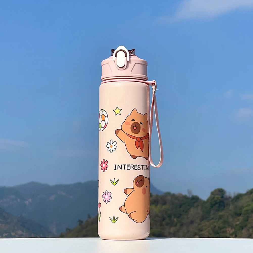 3in1 School Backpack Set Nylon Cute Bookbag Going Out Cartoon Laptop Travel Bag Breathable Back Large Capacity Cute Capybara Bag