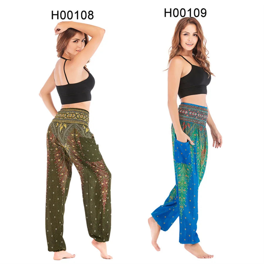 Yoga Hosen Frauen Hippie Harem Gedruckt Leggings Boho Hohe Taille Pantalone De Mujer Cintura Alta Calca Feminina Strand