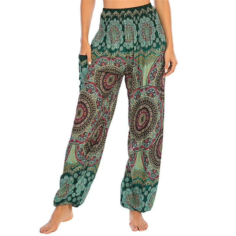 Yoga Hosen Frauen Hippie Harem Gedruckt Leggings Boho Hohe Taille Pantalone De Mujer Cintura Alta Calca Feminina Strand