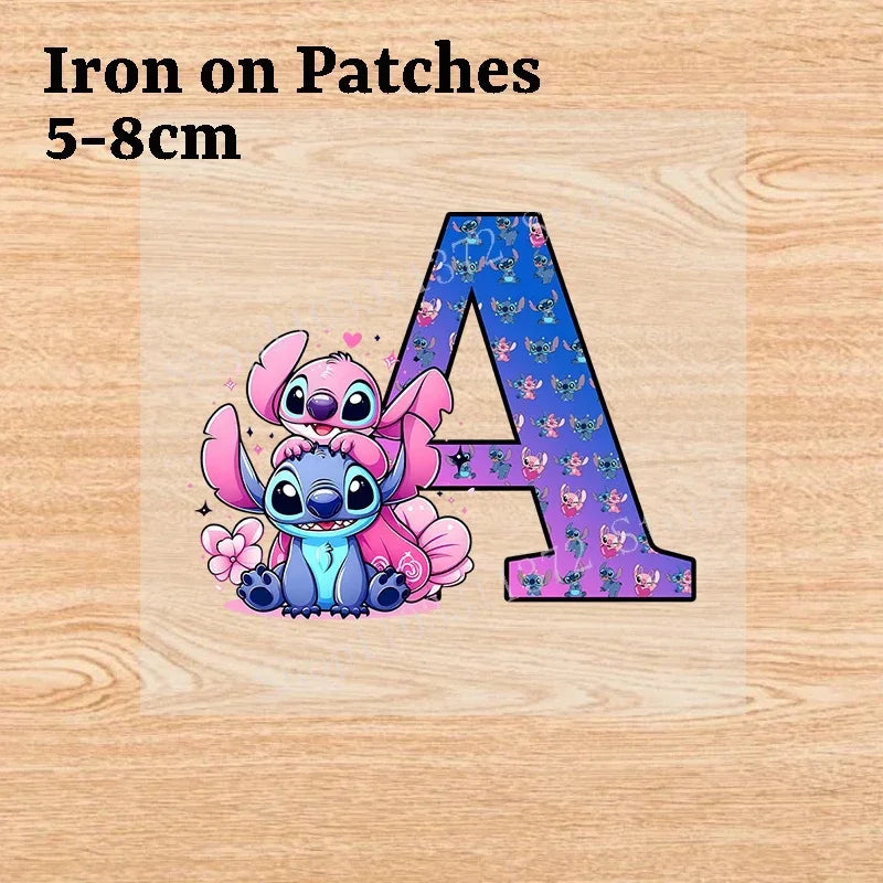 Disney Stitch Drawstring Bag Letter A-Z Printed Girl Kids Adult Gym PE Kit Sack Dance Portable Waterproof Light Travel Pouch Bag