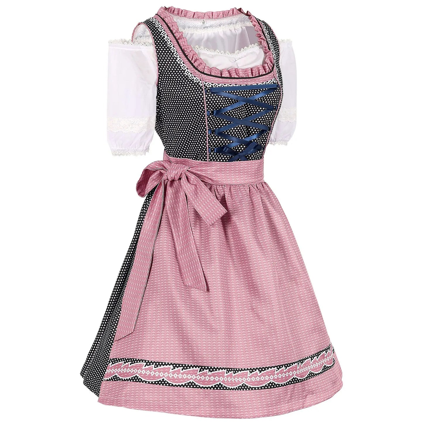 Rotes deutsches Oktoberfest-Trachtenkleid, Mädchen-Dirndlkleid, schulterfrei, Biermädchen-Kostüm, Halloween, Karneval, Cosplay, Partykleid