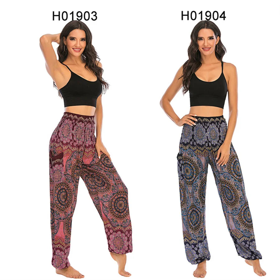 Yoga Hosen Frauen Hippie Harem Gedruckt Leggings Boho Hohe Taille Pantalone De Mujer Cintura Alta Calca Feminina Strand