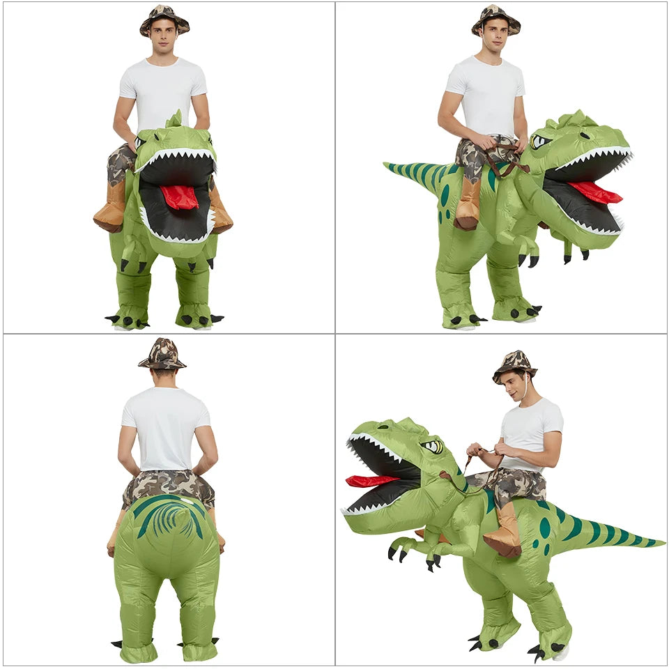 Tier Cartoon Reiten T-Rex Aufblasbares Kostüm Kindergarten Kinder Dinosaurier Rollenspiel Erwachsene Kinder Jagdspiel Geburtstagsgeschenk