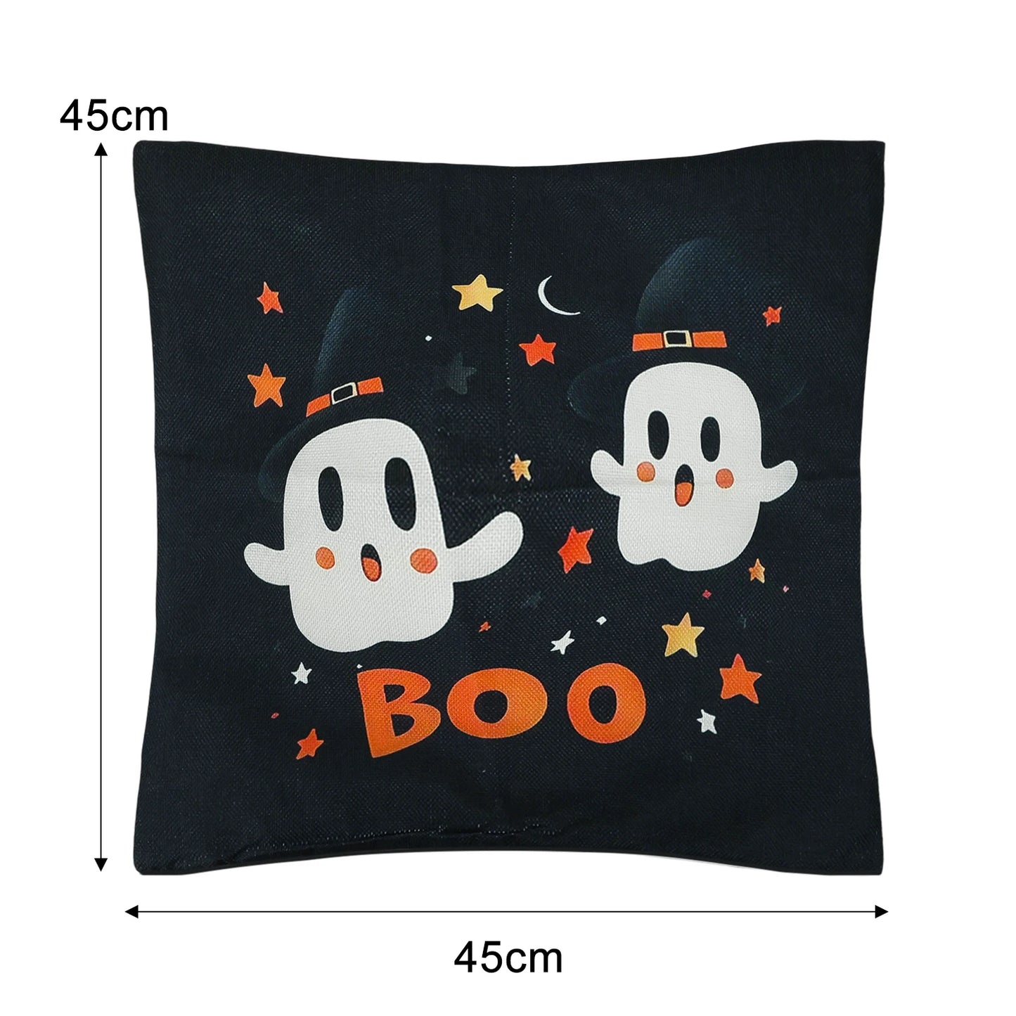 45x45cm Halloween Geist Kürbis Kissenbezug Bedruckter Leinenmischung Dekokissenbezug Dekoratives Sofakissen Pillowslip Home Decor