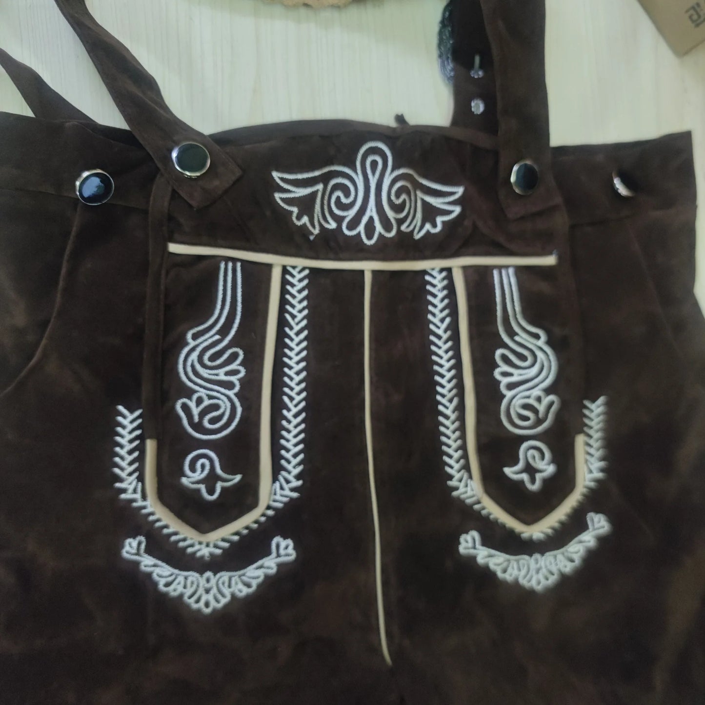 Herren Lederhosen Kostüm Deutsches Trachtenoutfit mit Hosenträgern für das Münchner Oktoberfest und Cosplay-Overall