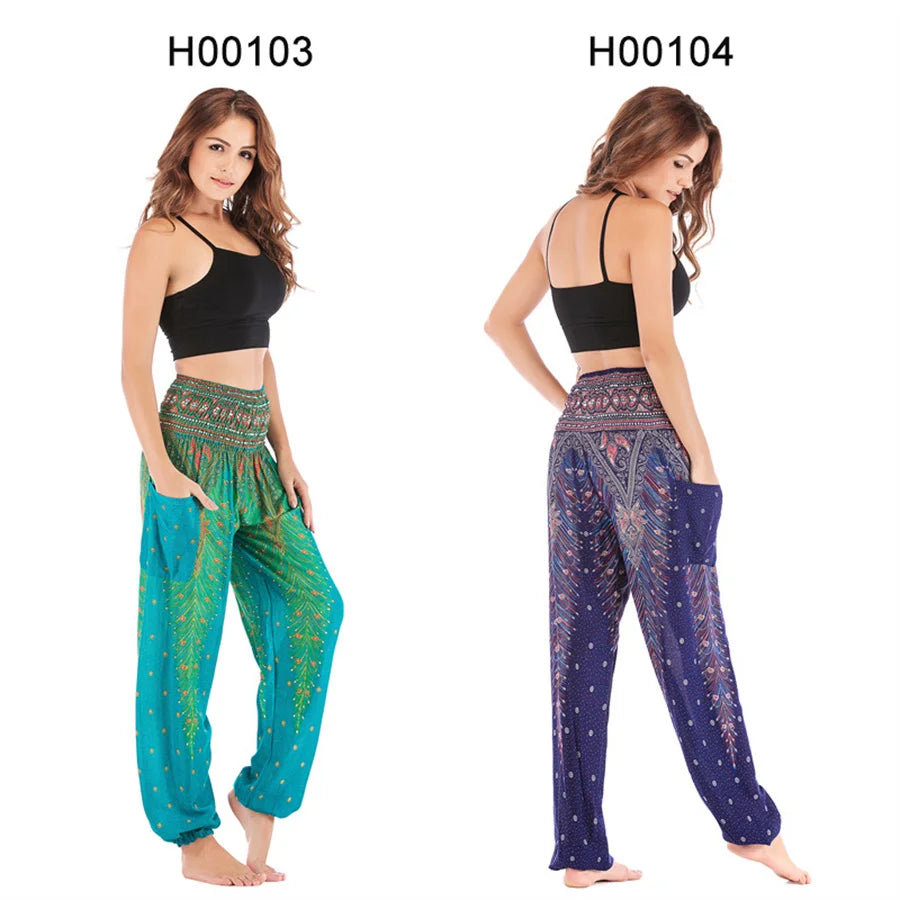 Yoga Hosen Frauen Hippie Harem Gedruckt Leggings Boho Hohe Taille Pantalone De Mujer Cintura Alta Calca Feminina Strand
