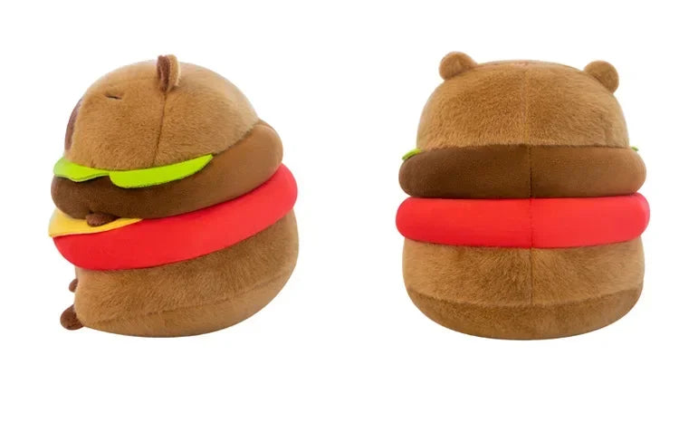 Neues süßes Hamburger Capybara-Plüschtier, Stofftier, Simulationstier, Puppe, weiches Kinderspielzeug, Geburtstagsgeschenk, Kawaii-Raumdekoration