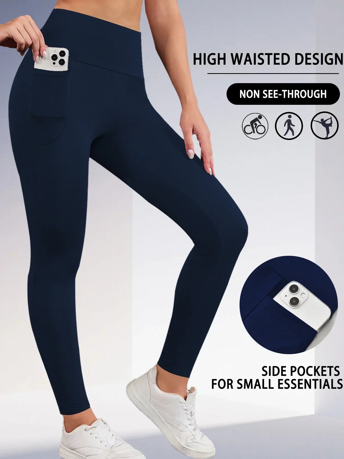 Superweiche Sport-Leggings mit Taschen für Frauen, hohe Taille, Workout, Yoga, Laufen, Push-Up, Fitnessstudio, Fitness, enge Hosen für Damen