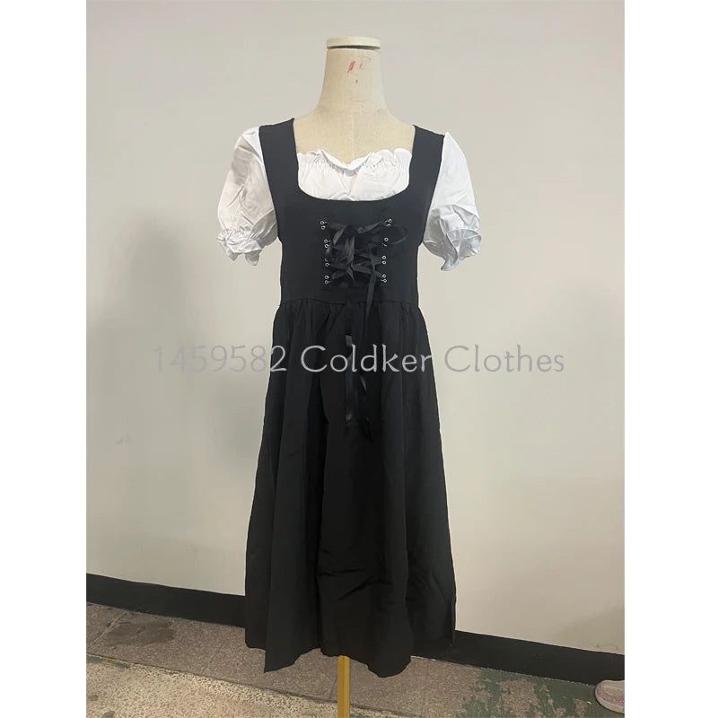 Deutsches Damen-Biermädchen-Dirndl, bayerisches Oktoberfestkleid mit Schürze, Kostüme, Party, Halloween, Kostüm, Übergröße S-5XL