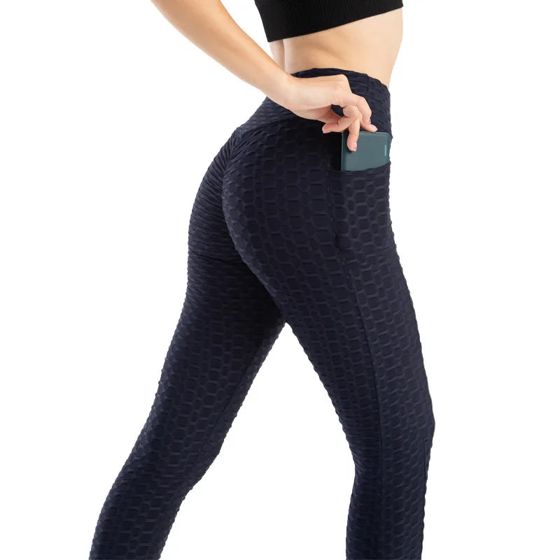 Frauen Mode Tasche Blase Hosen Stretchy Schlank Leggings Gym Laufen Radfahren Fitness Hosen Hohe Taille Hip Lift Leggings Weibliche