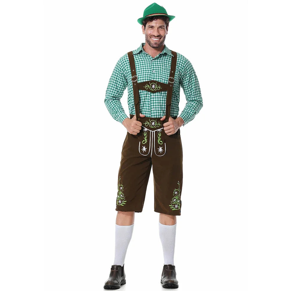 Herren Oktoberfest Kostüm Deutsches Oktoberfest Kneipen Barkeeper Outfit Biermann Kostüme Lederhosen Bayerisches Oktoberfest