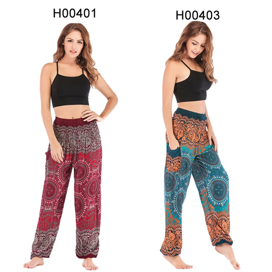 Yoga Hosen Frauen Hippie Harem Gedruckt Leggings Boho Hohe Taille Pantalone De Mujer Cintura Alta Calca Feminina Strand