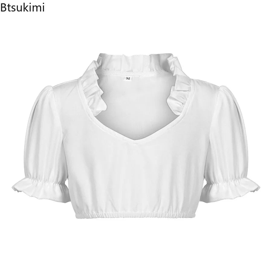 Neu 2025 Sommer Bayerische Oktoberfest Kostüme Dirndl Kleider Mädchen Spitze Kalte Schulter Kleid Bayerische Deutsche Bier Mädchen Kostüm
