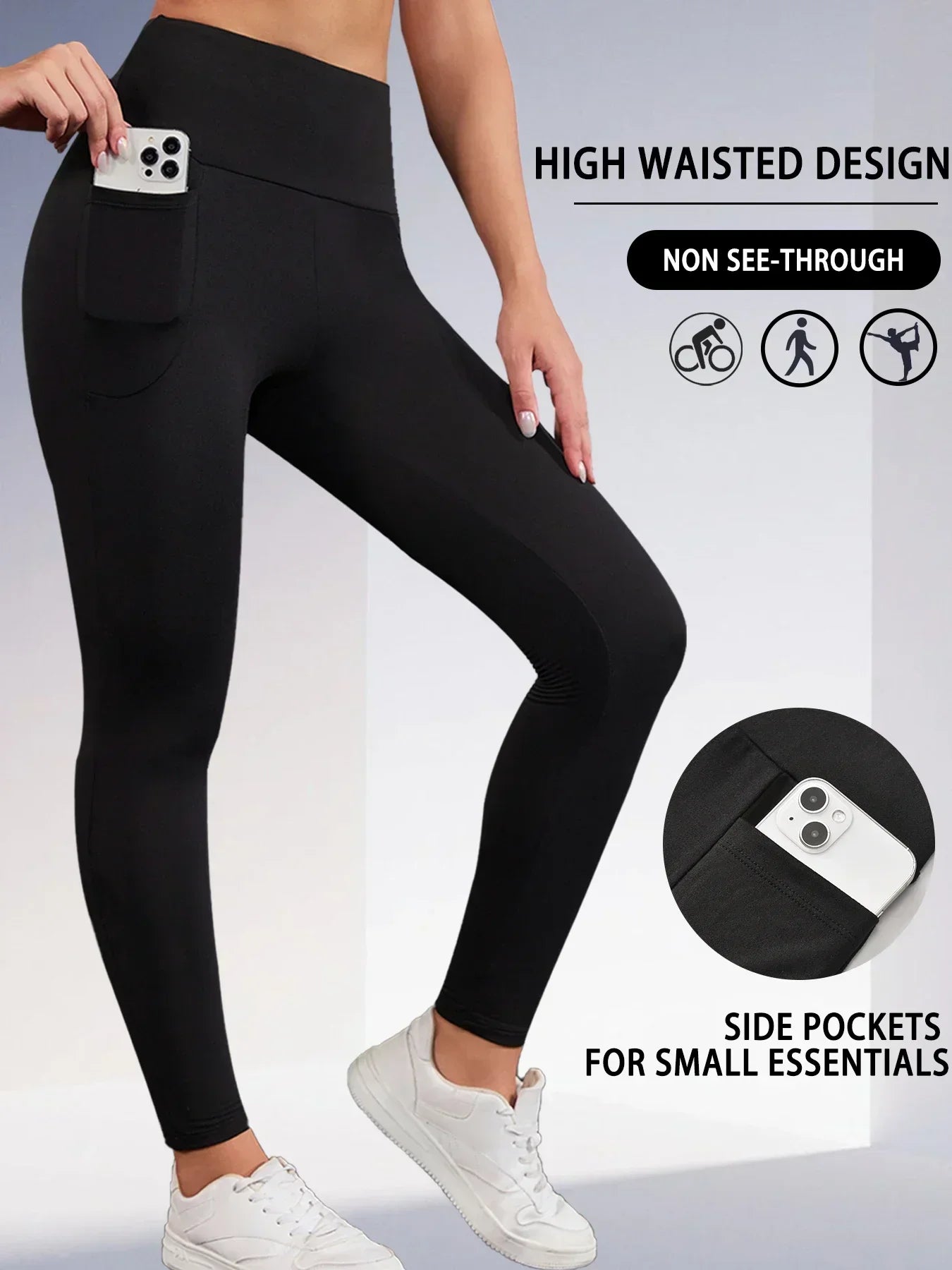 Superweiche Sport-Leggings mit Taschen für Frauen, hohe Taille, Workout, Yoga, Laufen, Push-Up, Fitnessstudio, Fitness, enge Hosen für Damen