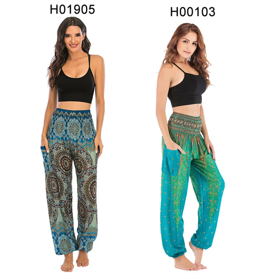 Yoga Hosen Frauen Hippie Harem Gedruckt Leggings Boho Hohe Taille Pantalone De Mujer Cintura Alta Calca Feminina Strand