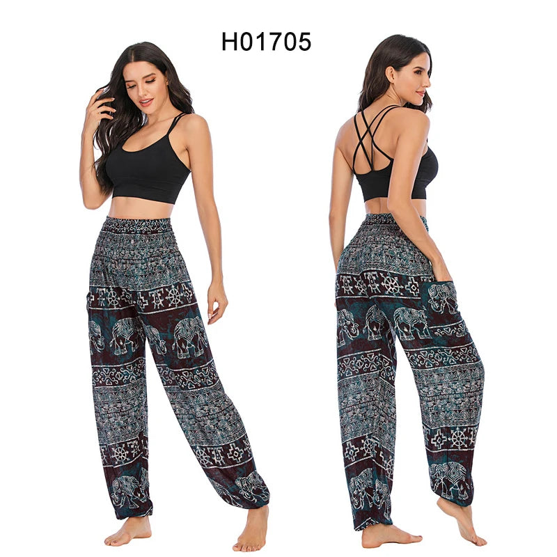 Yoga Hosen Frauen Hippie Harem Gedruckt Leggings Boho Hohe Taille Pantalone De Mujer Cintura Alta Calca Feminina Strand