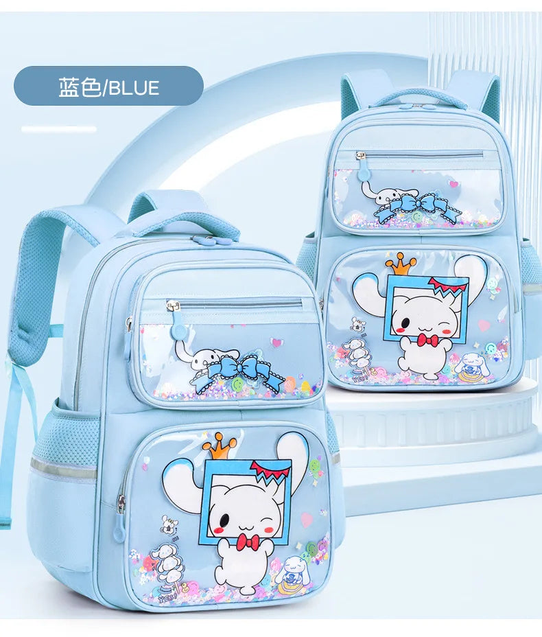 Kids Cute Backpack Big School Bags Students Large Capacity Lightweight Girls Children Kuromi Sanrio Melody Kawaii Cinnamoroll