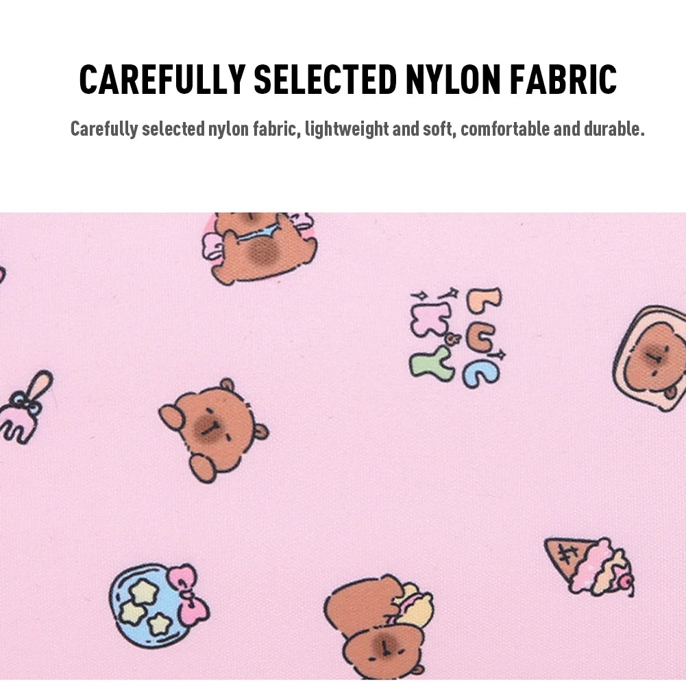 3in1 School Backpack Set Nylon Cute Bookbag Going Out Cartoon Laptop Travel Bag Breathable Back Large Capacity Cute Capybara Bag