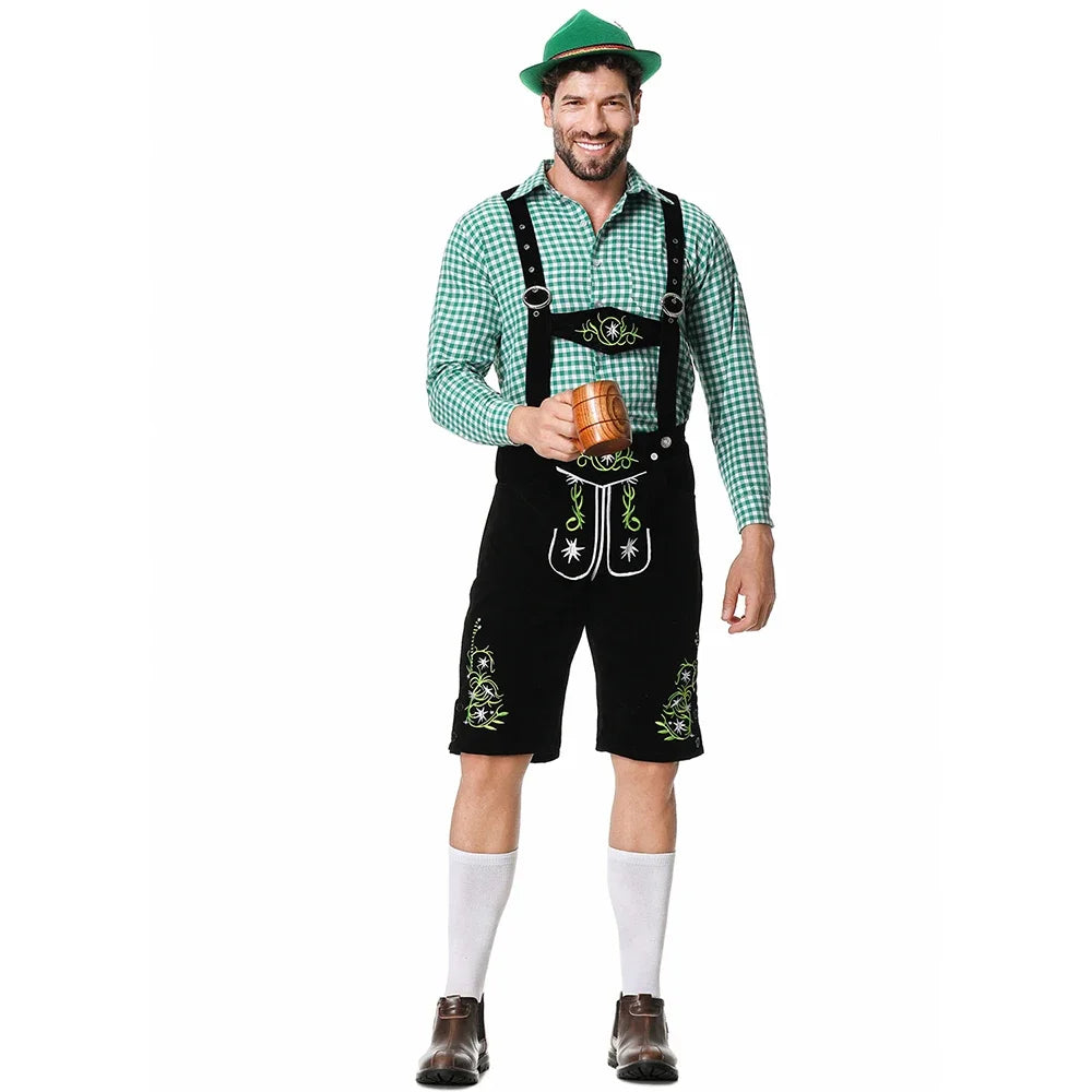 Herren Oktoberfest Kostüm Deutsches Oktoberfest Kneipen Barkeeper Outfit Biermann Kostüme Lederhosen Bayerisches Oktoberfest