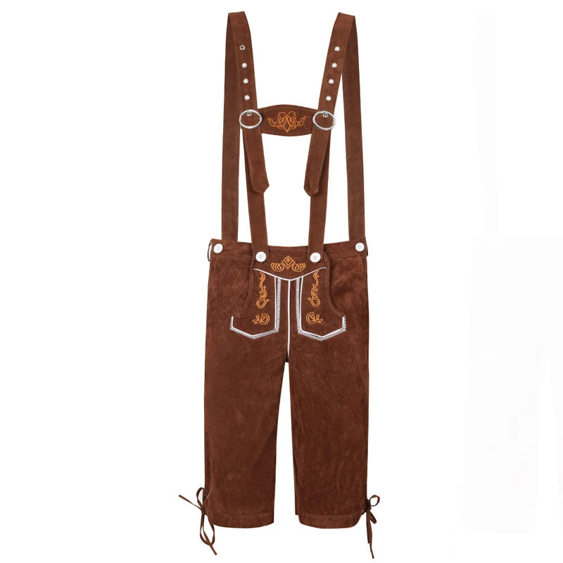 Männer Karneval Oktoberfest Kostüm Kariertes Hemd Lederhosen Outfit Cosplay Halloween Parade Bühnenshow Phantasie Partykleid