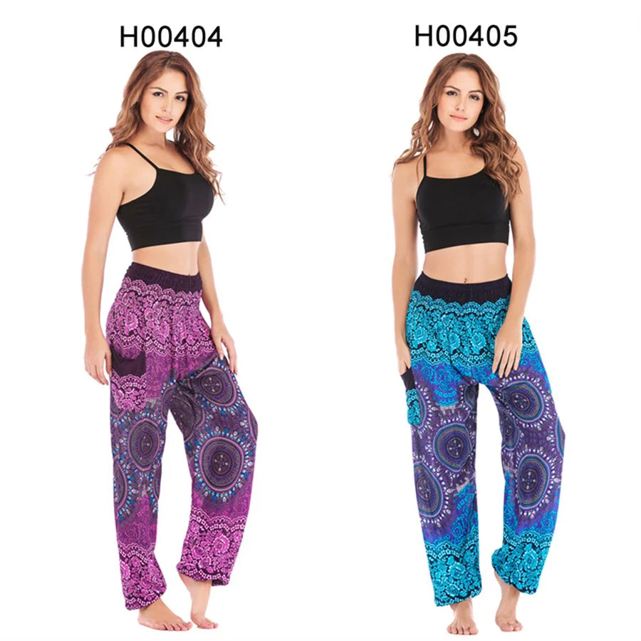 Yoga Hosen Frauen Hippie Harem Gedruckt Leggings Boho Hohe Taille Pantalone De Mujer Cintura Alta Calca Feminina Strand