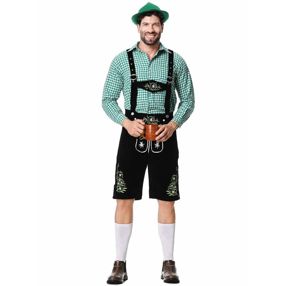 Herren Oktoberfest Kostüm Deutsches Oktoberfest Kneipen Barkeeper Outfit Biermann Kostüme Lederhosen Bayerisches Oktoberfest