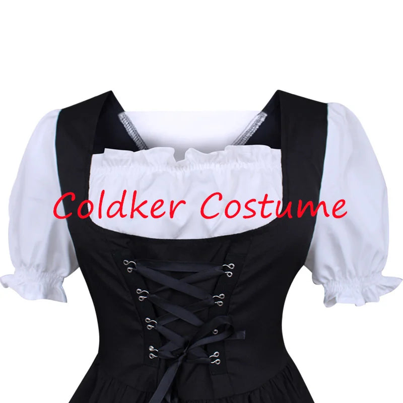 Deutsches Damen-Biermädchen-Dirndl, bayerisches Oktoberfestkleid mit Schürze, Kostüme, Party, Halloween, Kostüm, Übergröße S-5XL
