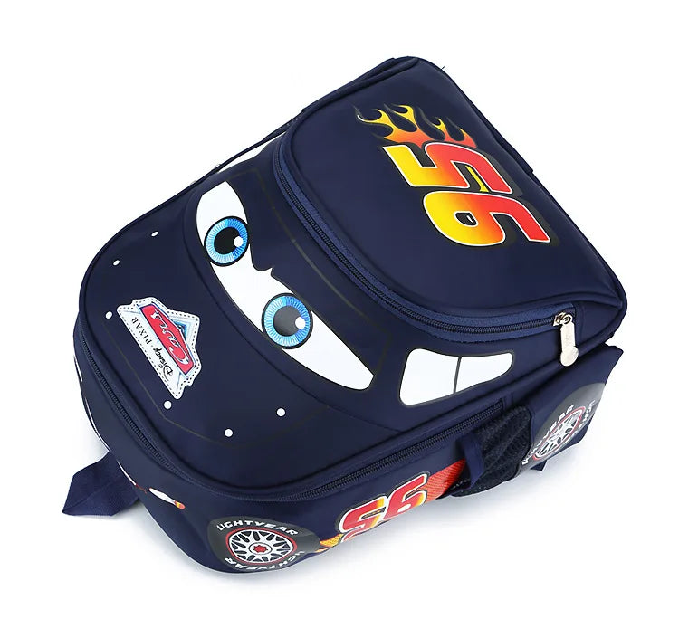 Disney Cars Lightning McQueen 95 Flame Backpack for child Water Resistant School Bag Adjustable Strap Multi-Color Cartoon Gift