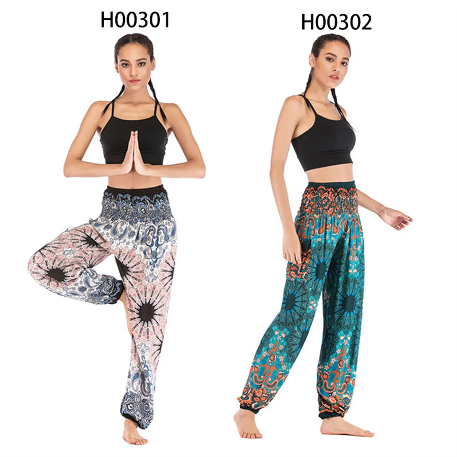 Yoga Hosen Frauen Hippie Harem Gedruckt Leggings Boho Hohe Taille Pantalone De Mujer Cintura Alta Calca Feminina Strand
