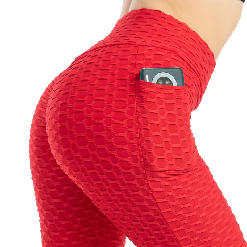 Frauen Mode Tasche Blase Hosen Stretchy Schlank Leggings Gym Laufen Radfahren Fitness Hosen Hohe Taille Hip Lift Leggings Weibliche