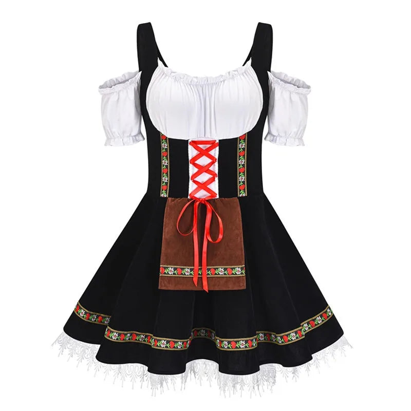 Oktoberfest-Kostüm für Damen, bayerisches deutsches Bierfest, Kellnerin, Dienstmädchen-Outfit, Cosplay, Karneval, Halloween, ausgefallenes Partykleid